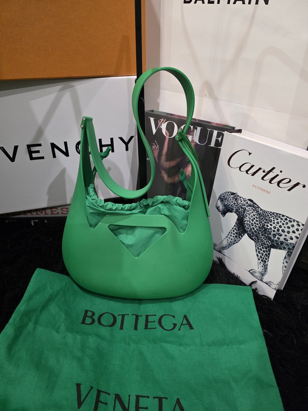 Bottega Veneta Green rubber Pouch  Shoulder Bag